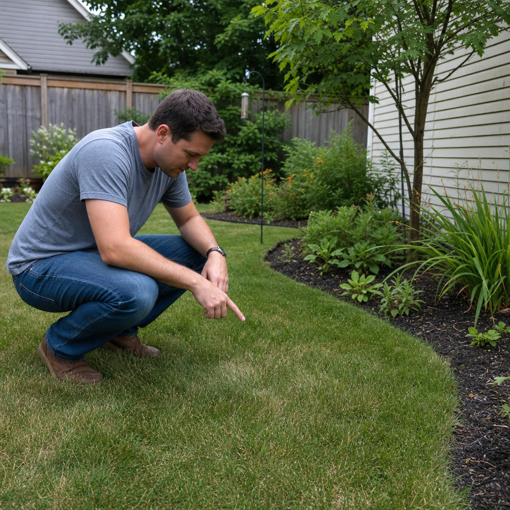 AI landscape generator from photo with a selected lawn area