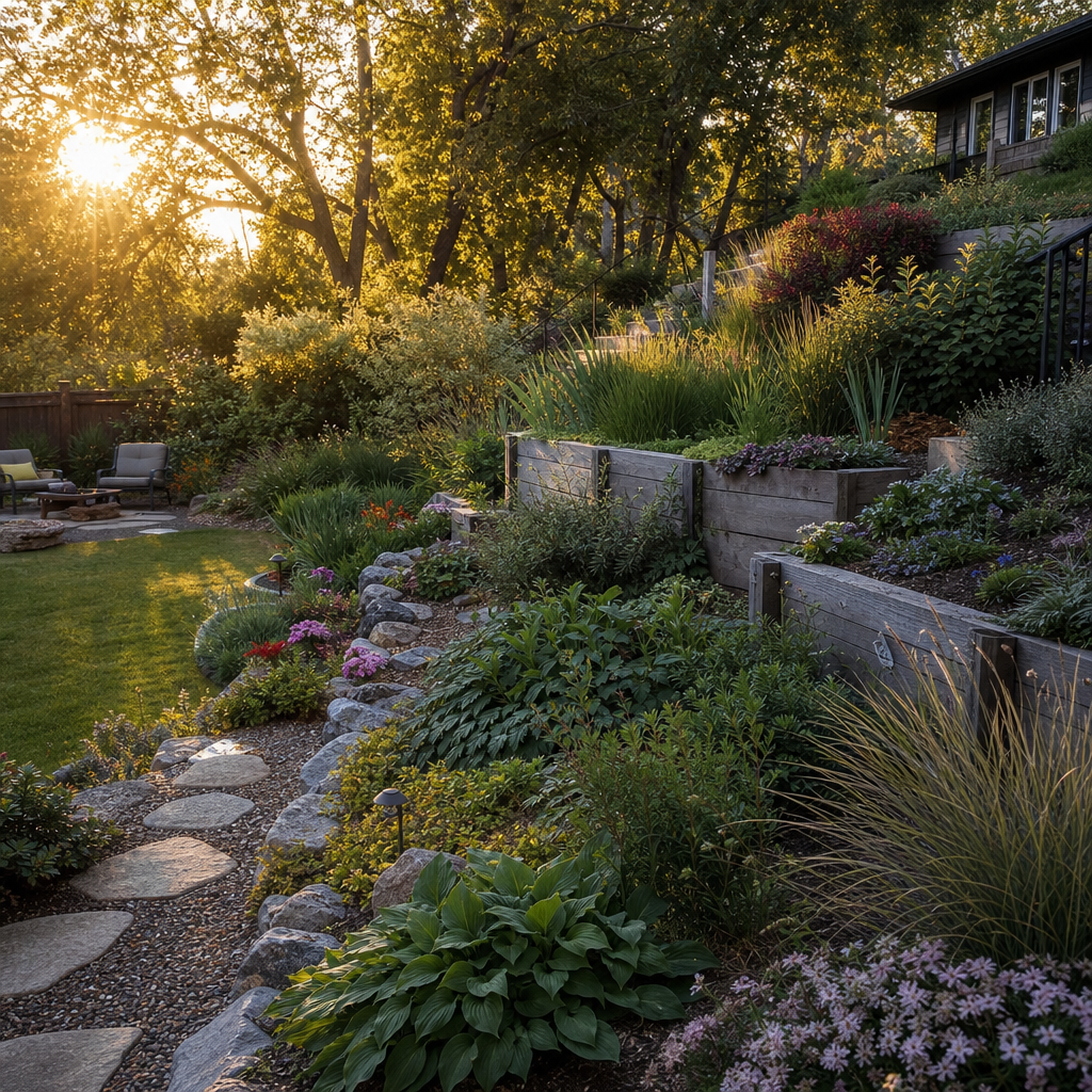 AI Landscape Design settings for zone sunlight and terrain